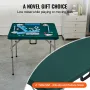 Mahjong Table, Fold-in-Half 4 Player Card Table with Wear-Resistant Green Tabletop, Portable Bi-Folding Square Domino Table with