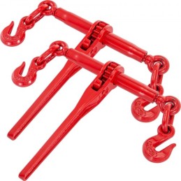 Chain Binder 5/16-3/8, Ratchet Load Binder 6600lbs Capacity, Ratchet Lever Binder with G70 Hooks, Adjustable Length, Ratchet