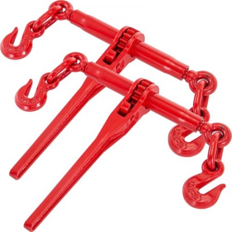 Chain Binder 5/16-3/8, Ratchet Load Binder 6600lbs Capacity, Ratchet Lever Binder with G70 Hooks, Adjustable Length, Ratchet