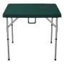 Mahjong Table, Fold-in-Half 4 Player Card Table with Wear-Resistant Green Tabletop, Portable Bi-Folding Square Domino Table with