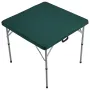 Mahjong Table, Fold-in-Half 4 Player Card Table with Wear-Resistant Green Tabletop, Portable Bi-Folding Square Domino Table with