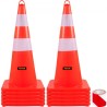 Sikkerhedskegler, 10stk 28 "Trafikkegler, PVC Orange Construction Cones, 2 Reflekterende kraver trafikkegler med vægtet base"