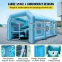 Inflatable Paint Booth 33x16.4x11.5ft, Inflatable booth with 2 Blowers, Inflatable Spray Booth with Filter System, Portable Car 