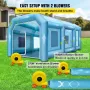 Inflatable Paint Booth 33x16.4x11.5ft, Inflatable booth with 2 Blowers, Inflatable Spray Booth with Filter System, Portable Car 