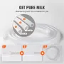 Goat Milking Machine, 3 L 304 Stainless Steel Bucket, Electric Automatic Pulsation Vacuum Milker, Portable Milker with Food-grad