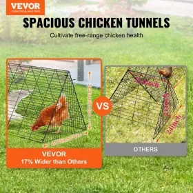Chicken Tunnels, 157.5 x 39.4 x 24.2 inch(LxWxH) Chicken Tunnels for Yard, Portable Chicken Tunnels for Outside with Corner
