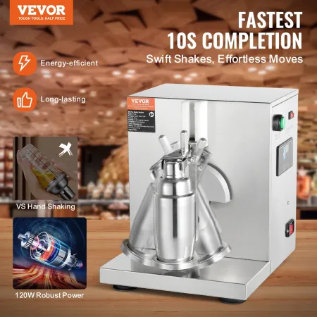 Milkshake Maker Machine, 120W Commercial Milk Tea Shaker Machine, Single Head Milk Shake Mixer Machine, 0-180s Adjustable Milksh