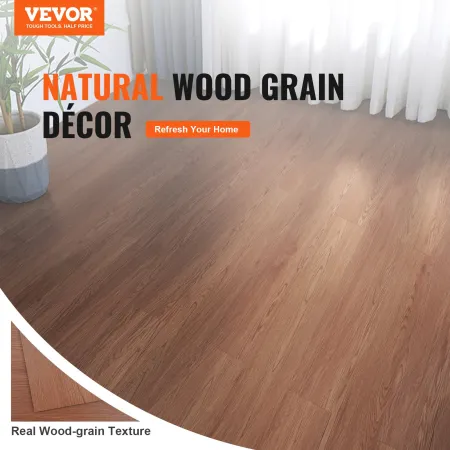 Self Adhesive Vinyl Floor Tiles 36 x 6 inch, 36 Tiles 2.5mm Thick Peel & Stick, Deep Brown Wood Grain DIY Flooring for Kitchen, 
