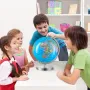 Rotating World Globe with Stand, 8 in/203.2 mm, Educational Geographic Globe with Precise Time Zone ABS Material, 360° Spinning 