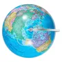 Rotating World Globe with Stand, 8 in/203.2 mm, Educational Geographic Globe with Precise Time Zone ABS Material, 360° Spinning 