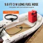 Marine Tank, 6.34-Gallon/24-L Marine Portable Tank Outboard Marine Boat Transfer Tank with 9.8ft Hose, Gauge for Outboard Engine