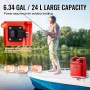 Marine Tank, 6.34-Gallon/24-L Marine Portable Tank Outboard Marine Boat Transfer Tank with 9.8ft Hose, Gauge for Outboard Engine