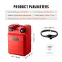 Marine Tank, 6.34-Gallon/24-L Marine Portable Tank Outboard Marine Boat Transfer Tank with 9.8ft Hose, Gauge for Outboard Engine