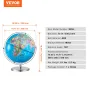 Roterende World Globe med stativ, 13 i/330,2 mm