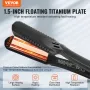 Hair Straightener, 1.5-inch Titanium Flat Iron, Dual Infrared Hair Straightener Flat Iron with LCD Display and 19 Temp Levels - 