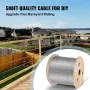 T316 Stainless Steel Cable 3.2 mm 7x7 Steel Wire Rope Cable 15240 cm Cable Railing Transport Wire Rope Cable for Railing Decking