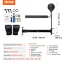 Wall Mount Boxing Spinning Bar, Spinning Bar with Punching Ball, Adjustable Boxing Speed Trainer, Reflex Boxing Bar with Gloves,