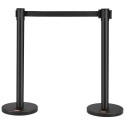 Crowd Control Stanchions, 2-Pack Crowd Control Barriers, Carbon Steel Baking Painted Stanchion Queue Post med 6,5ft sort
