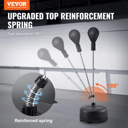 Punching Bag, Reflex Boxing Bag for Teens & Adults, Height Adjustable Free Standing Strike Bag Set with Boxing Gloves & Stand,