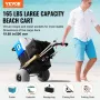 Beach Dolly with Big Wheels for Sand, 29.9" x 15.4" Cargo Deck, w/ 12" Balloon Wheels, 165LBS Loading Capacity Folding Sand Cart
