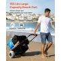 Beach Dolly with Big Wheels for Sand, 20.1" x 14.6" Cargo Deck, w/ 9" Balloon Wheels, 165LBS Loading Capacity Folding Sand Cart 