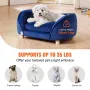 Pet Sofa, Dog Couch for Medium-Sized Dogs and Cats, Soft Velvety Dog Sofa Bed, 81 lbs Loading Cat Sofa, Dark Blue