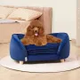 Pet Sofa, Dog Couch for Medium-Sized Dogs and Cats, Soft Velvety Dog Sofa Bed, 81 lbs Loading Cat Sofa, Dark Blue