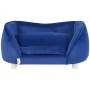 Pet Sofa, Dog Couch for Medium-Sized Dogs and Cats, Soft Velvety Dog Sofa Bed, 81 lbs Loading Cat Sofa, Dark Blue