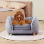 Pet Sofa, Dog Couch for Small Dogs and Cats, Soft Velvety Dog Sofa Bed, 66 lbs Loading Cat Sofa, Dark Grey