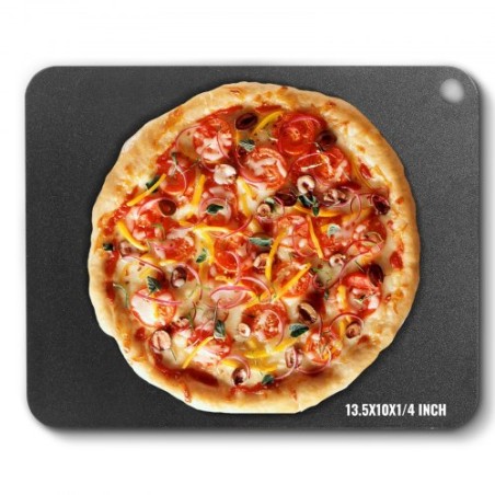 Pizza stål, 13,5 "x 10" x 1/4 "pizza stålplade til ovn, præ-krydret kulstofstål pizza bagesten med 20x højere