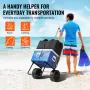 Beach Dolly with Big Wheels for Sand, 15.4" x 15.7" Cargo Deck, w/ 10" PE Solid Wheels, 69LBS Loading Capacity Folding Sand Cart