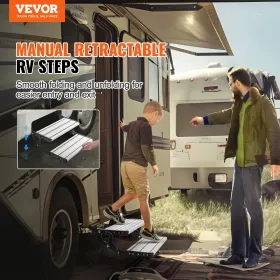 RV Trin 2-trins manuel udtrækkelige RV-trapper 440 lbs RV Trailer Camper Camper