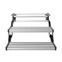 RV Steps, 2-Step, Manual Retractable RV Stairs, Foldable, 440 LBS Load Capacity, Aluminum Alloy Steps, Thickened Steel Plate, No