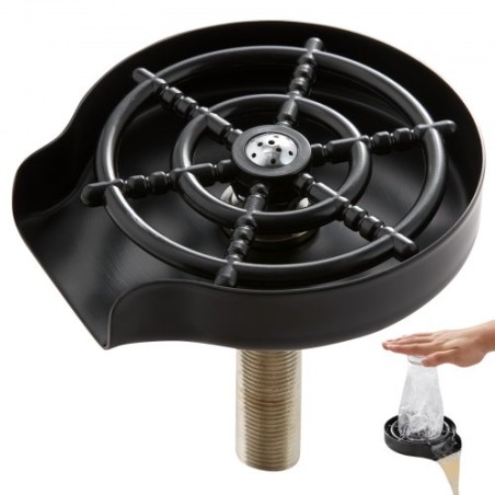 Glass Rinser, 10 Powerful Spraying Jets 360Â° Rotating Cup Rinser for Sink, 304 Stainless Steel Faucet Cup Washer with ABS Cup