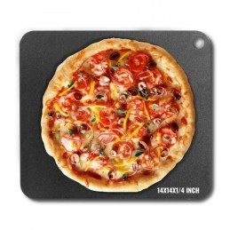 Pizza Steel, 14 "X 14" X 1/4 "Pizza Stålplade til ovn, præ-krydret kulstofstål Pizza Bagestone med 20x højere