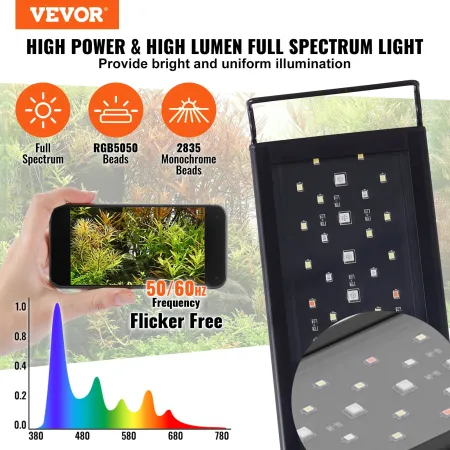 Fuldt spektrum Aquarium Light & LCD Monitor til 18 "-24"