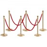 Stanchion Post with Velvet Rope, 6-Pack Crowd Control Stanchion with 4PCS 5FT Red Velvet Ropes, Stainless Steel Queue Barrier