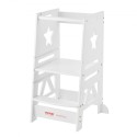 Tower Step Stool for Toddlers Kids 3-Level Height Adjustable 350LBS White