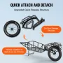 Bike Cargo Trailer, 70 lbs Load Capacity, Heavy-Duty Bicycle Wagon Cart, Compact Storage & Quick Release Structure with Universa
