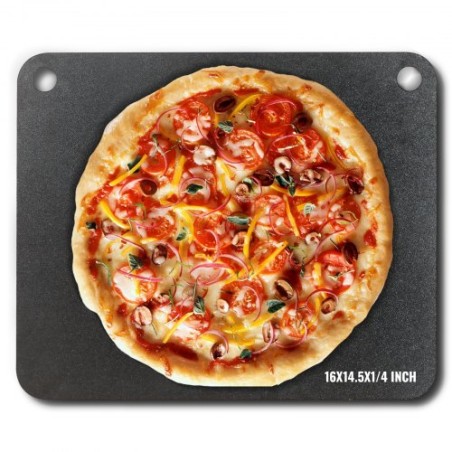 Pizza Steel, 16" x 14.5" x 1/4" Pizza Steel Plate for Oven, Pre-Seasoned Carbon Steel Pizza Baking Stone with 20X Higher