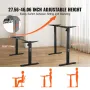 Elektrisk stående skrivebordsramme Justerbar 70-117 cm H Black