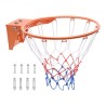 Basketball Rim, Wall Door Mounted Basketball Hoop, Heavy Duty Q235 Basketball Flex Rim Goal Replacement with Net, Standard 18"
