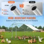 Large Metal Chicken Coop, 9.8x12.9x6.5 ft Walk-in Chicken Runs for Yard with Cover, Spire Roof Hen House with Security Lock for 