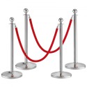 Stanchion Post med fløjlstop, 4-pakning Crowd Control Stanchion med 2 stk