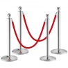 Stanchion Post med fløjlstop, 4-pakning Crowd Control Stanchion med 2 stk