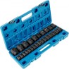 Impact Socket Set 1/2 inches 26 stykker Impact Sockets, Shallow Socket, 6-Point Sockets, Rugged Construction, CR-V, 1/2 inches