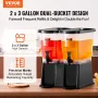 Beverage Dispenser, 3 Gallon x 2 Drink Dispensers for Parties, Plastic Juice Dispenser with Stand Spigot Lid, Iced Tea Lemonade 
