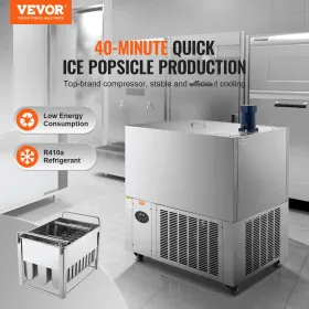 Commercial Popsicle Machine 4 Mould Set - 120 PCS Ice Pops Making Machine