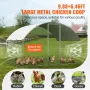 Chicken Coop, 3x1.97x1.99 m Walk-in Large Metal Chicken Run til