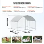Chicken Coop, 3x1.97x1.99 m Walk-in Large Metal Chicken Run for Yard with Waterproof Cover, Doom Roof Hen House with Security Lo